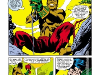 Captain America #117, pg. 15; pencils, Gene Colan; inks, Joe Sinnott; First appearance, Sam Wilson, the Falcon, Redwing, Isle of Exiles