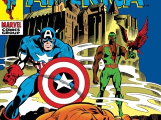 Captain America #119 cover; pencils, Gene Colan; inks, Joe Sinnott; The Red Skull Falls, Falcon, Redwing
