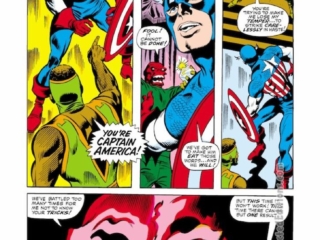 Captain America #119, pg. 11; pencils, Gene Colan; inks, Joe Sinnott; Red Skull, Falcon