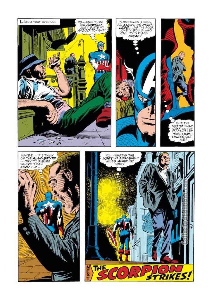 Captain America #121, pg. 20; pencils, Gene Colan; inks, Joe Sinnott; The Bowery, New York City