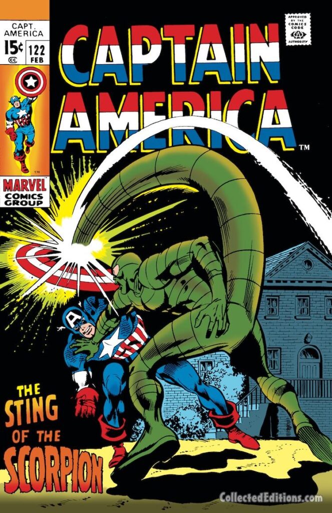 Captain America #122 cover; pencils, Gene Colan; inks, Joe Sinnott; The Sting of the Scorpion
