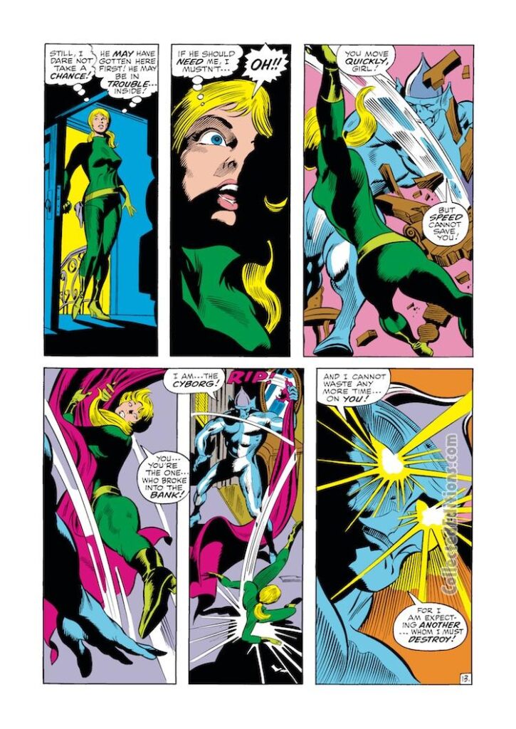 Captain America #124, pg. 13; pencils, Gene Colan; inks, Joe Sinnott; Sharon Carter, Agent 13; The Cyborg