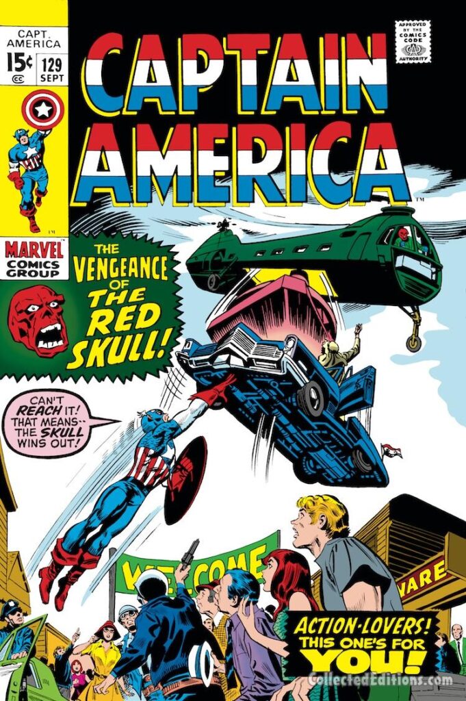 Captain America #129 cover; pencils, Gene Colan; inks, Joe Sinnott; The Vengeance of the Red Skull