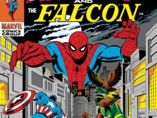 Captain America #137 cover; pencils and inks, Sal Buscema Captain America #137 cover; pencils and inks, Sal Buscema; Spider-Man, Falcon, Redwing