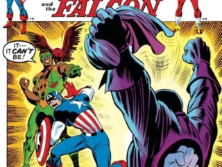 Captain America #143 cover; pencils and inks, John Romita Sr. Captain America #143 cover; pencils and inks, John Romita Sr.; Power to the People, Falcon, Redwing