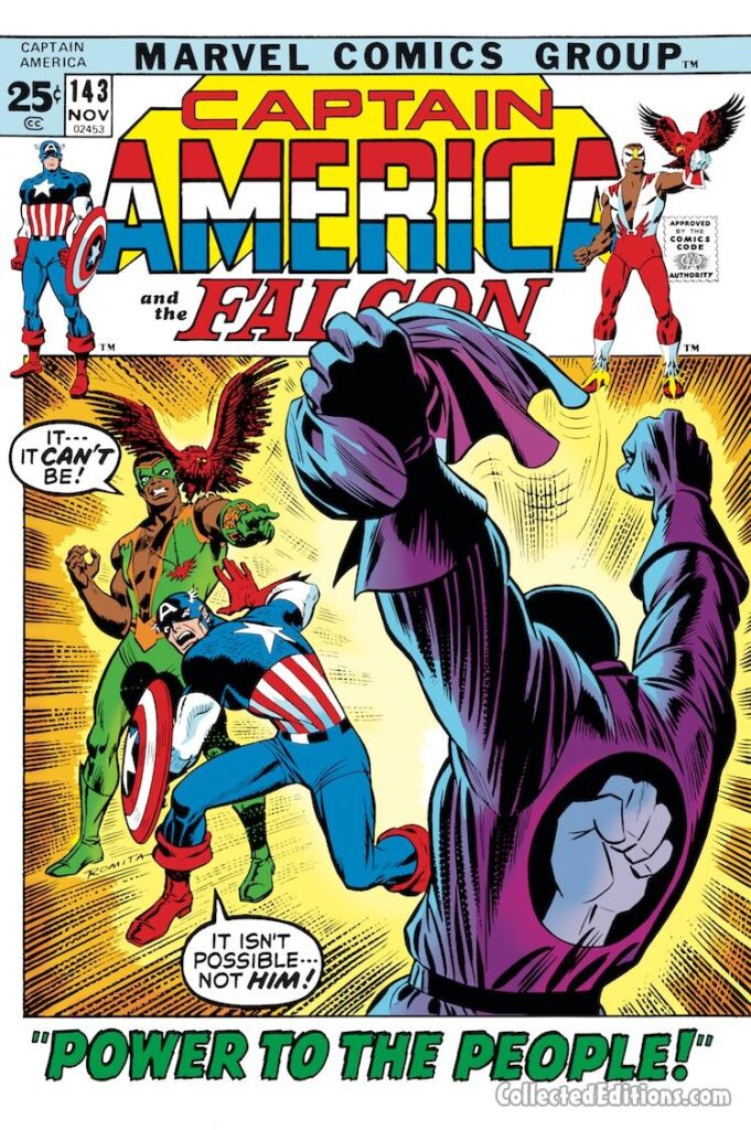 Captain America #143 cover; pencils and inks, John Romita Sr.; Power to the People, Falcon, Redwing