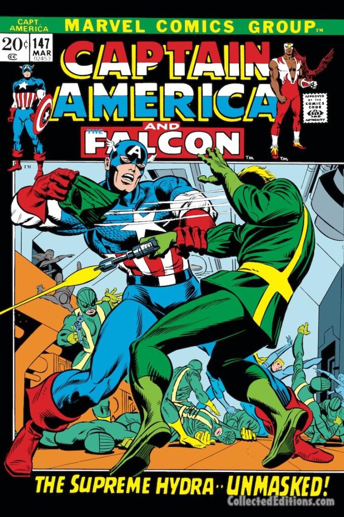 Captain America #147 cover; pencils, Gil Kane; inks, Joe Sinnott; Supreme Hydra Unmasked