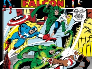 Captain America #151 cover; pencils and inks, Sal Buscema; Panic on Park Avenue, Mister Hyde, Scorpion, Falcon, Redwing