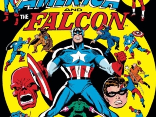 Captain America #155 cover; pencils, Sal Buscema; inks, Jim Mooney; The Secret origin of Captain America, Red Skull, Bucky, Falcon