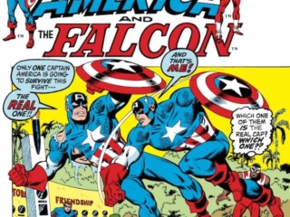 Captain America #156 cover; pencils, Sal Buscema; inks, Dave Cockrum; Falcon