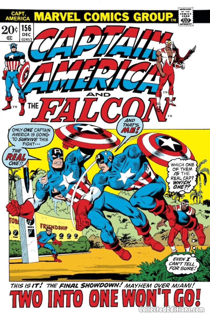 Captain America #156 cover; pencils, Sal Buscema; inks, Dave Cockrum; Falcon