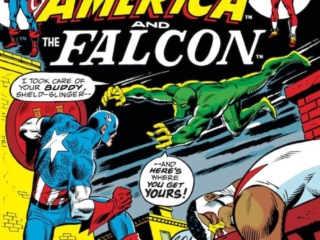 Captain America #157 cover; pencils, Sal Buscema; inks, John Verpoorten; the Viper, Falcon