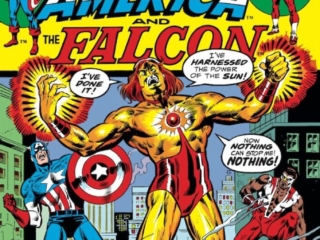 Captain America #160 cover; pencils, Alan Weiss; inks, Frank Giacoia; alterations, John Romita Sr.; Solarr, Falcon