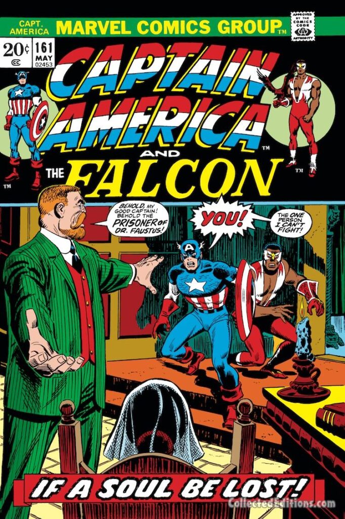 Captain America #161 cover; pencils, Sal Buscema; inks, John Romita Sr.; Dr. Faustus, Falcon, If A Soul Be Lost