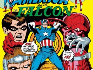 Captain America #162 cover; pencils, Jim Starlin; inks, Joe Sinnott; Cap Goes Mad, Bucky, Red Skull, Baron Zemo