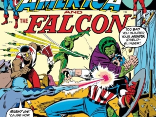 Captain America #163 cover; pencils, Sal Buscema; inks, uncredited; Falcon, Human Cobra, Serpent Squad