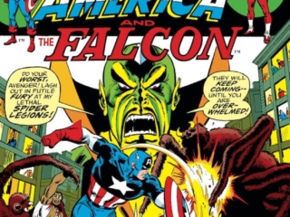 Captain America #165 cover; pencils and inks, Sal Buscema; Yellow Claw, Falcon