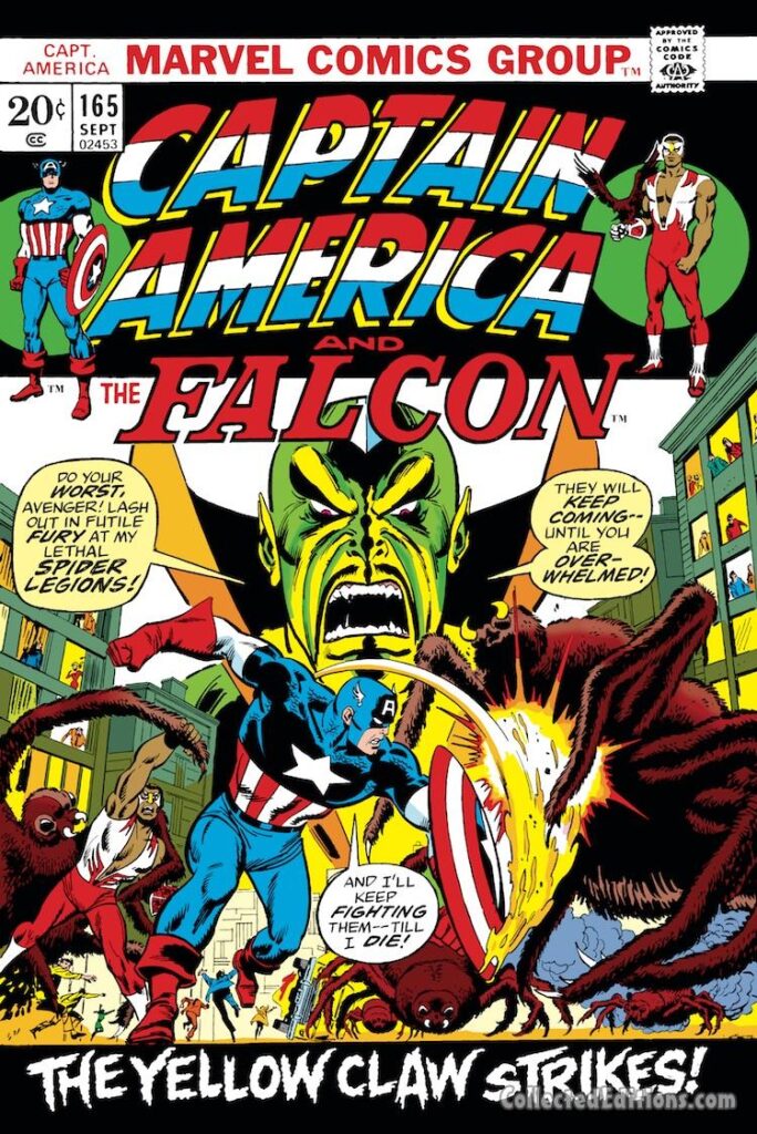 Captain America #165 cover; pencils and inks, Sal Buscema; Yellow Claw, Falcon