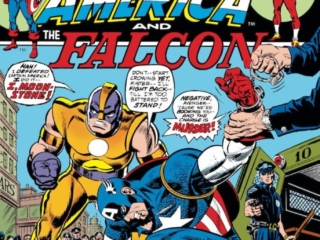 Captain America #170 cover; pencils, Gil Kane; inks, John Romita Sr.; Falcon, Lloyd Bloch, Moonstone