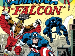 Captain America #171 cover; pencils, John Romita Sr.; inks, Tony Mortellaro, John Romita Sr.; Falcon, Black Panther