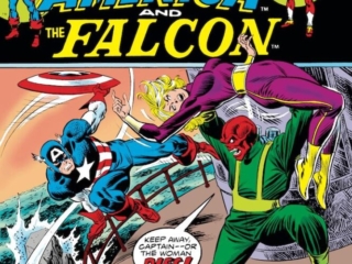 Captain America #184 cover; pencils, Gil Kane; inks, John Romita Sr.; The Red Skull, Falcon