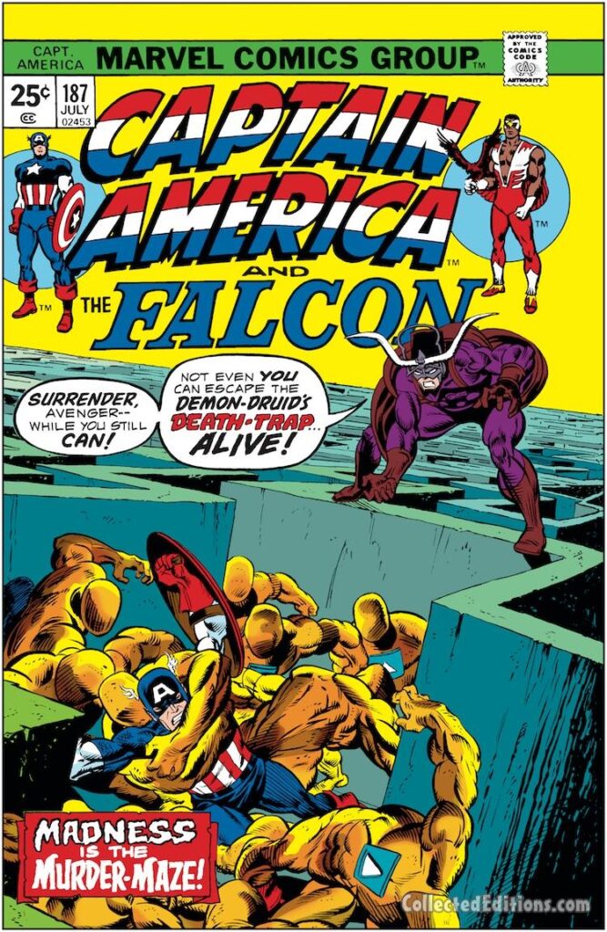Captain America #187 cover; pencils, Gil Kane; inks, uncredited; Demon-Druid