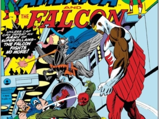 Captain America #189 cover; pencils, Gil Kane; inks, Mike Esposito; REd Skull, Black Knight, Falcon