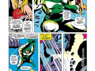 Captain Marvel #1, pg. 13; pencils, Gene Colan; inks, Vince Colletta; Mar-Vell, Carol Danvers, origin