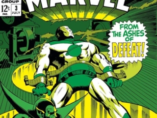 Captain Marvel #3 cover; pencils, Gene Colan; inks, Vince Colletta; From the Ashes of Defeat, Kree, Super-Skrull