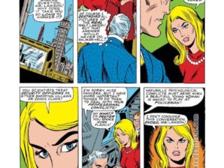 Captain Marvel #5, pg. 9; pencils, Don Heck; inks, John Tartaglione; Carol Danvers, Cape Canaveral security, Walter Lawson, Mar-Vell, Metazoid