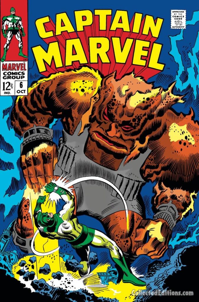 Captain Marvel #6 cover; pencils, Don Heck; inks, John Tartaglione; Solam, Mar-Vell