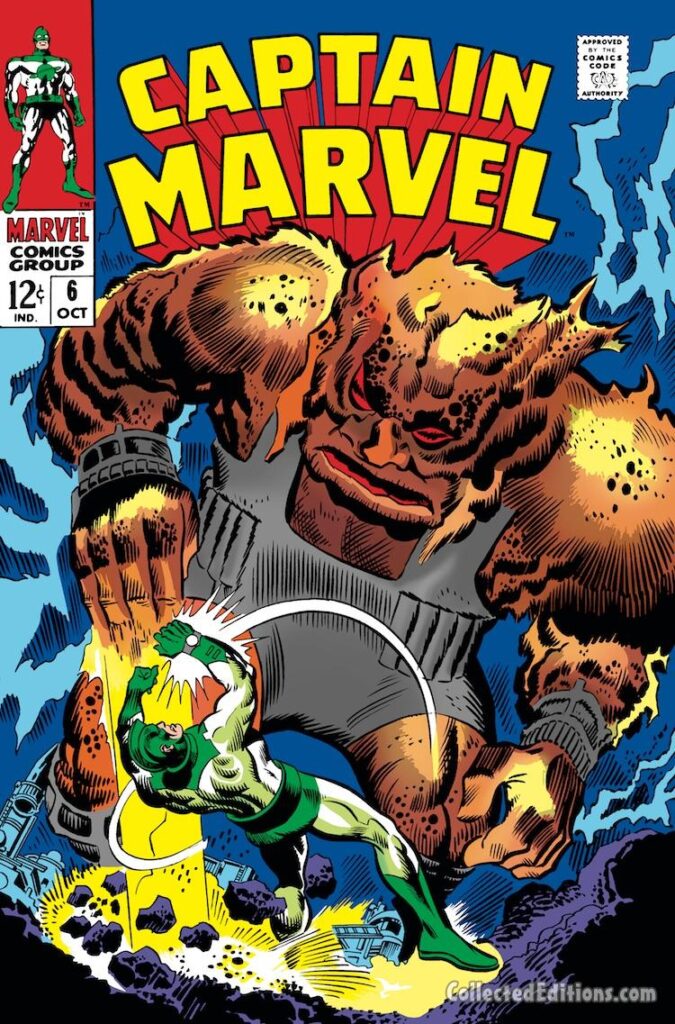 Captain Marvel #6 cover; pencils, Don Heck; inks, John Tartaglione; Solam, Mar-Vell, Kree