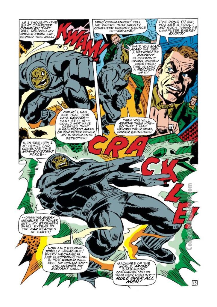 Captain Marvel #7, pg. 13; pencils, Don Heck; inks, John Tartaglione; Col. Yon-Rogg, Kree, Quasimodo