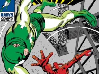 Captain Marvel #13 cover; pencils, John Romita Sr., Frank Springer; inks, John Romita Sr.; Mar-Vell, Manslayer