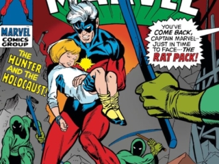 Captain Marvel #20 cover; pencils, Gil Kane; inks, Dan Adkins; Mar-Vell, the Hunter and the Holocaust, the Rat Pack