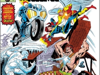 Champions #4 cover; pencils, Rich Buckler; inks, Frank Giacoia Champions #4 cover; pencils, Rich Buckler; inks, Frank Giacoia; Ghost Rider, Murder at Malibu California, Iceman