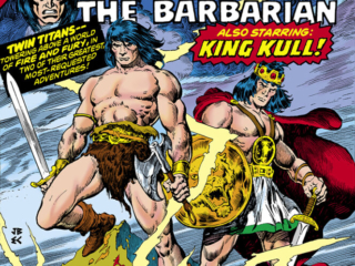 Conan the Barbarian Annual #3, cover; pencils, John Buscema; inks, Ernie Chan; King Kull team-up
