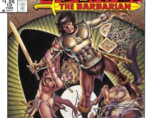 Conan the Barbarian Annual #10 cover; pencils and inks, Ernie Chan Conan the Barbarian Annual #10 cover; pencils and inks, Ernie Chan; giant eyeball