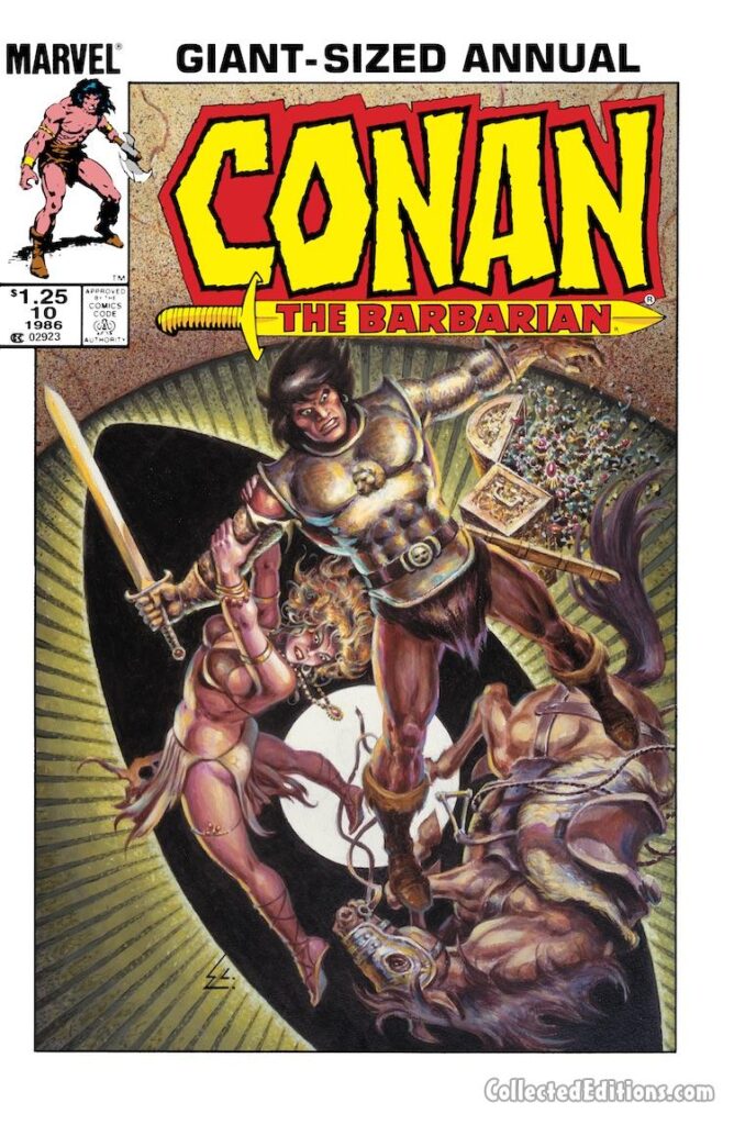 Conan the Barbarian Annual #10 cover; pencils and inks, Ernie Chan; giant eyeball