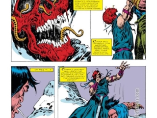 Conan the Barbarian #175, pg. 17; pencils, John Buscema; inks, Ernie Chan Conan the Barbarian #175, pg. 17; pencils, John Buscema; inks, Ernie Chan; Demon corpse, Scarlet Personage