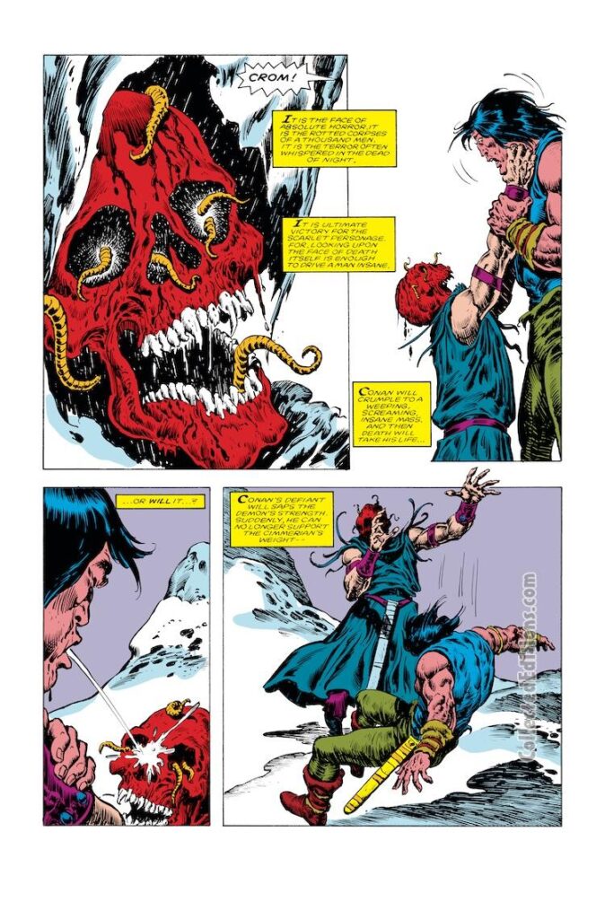 Conan the Barbarian #175, pg. 17; pencils, John Buscema; inks, Ernie Chan; Demon corpse, Scarlet Personage