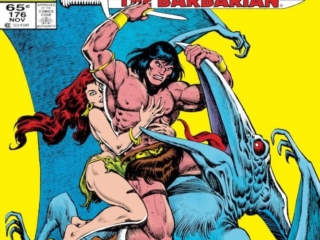 Conan the Barbarian #176 cover; pencils and inks, Ernie Chan Conan the Barbarian #176 cover; pencils and inks, Ernie Chan; Tetra, pterodactyle, flying dinosaur