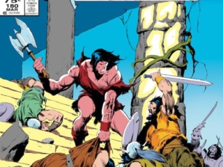 Conan the Barbarian #180 cover; pencils and inks, John Buscema Conan the Barbarian #180 cover; pencils and inks, John Buscema