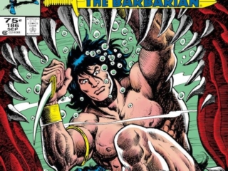 Conan the Barbarian #186 cover; pencils and inks, Ernie Chan Conan the Barbarian #186 cover; pencils and inks, Ernie Chan