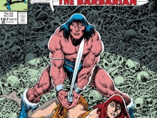 Conan the Barbarian #187 cover; pencils and inks, Ernie Chan Conan the Barbarian #187 cover; pencils and inks, Ernie Chan