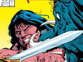 Conan the Barbarian #193 cover; pencils, Val Semeiks; inks, Geof Isherwood Conan the Barbarian #193 cover; pencils, Val Semeiks; inks, Geof Isherwood; Warthog, Host of Shedu