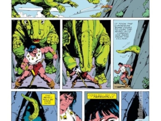 Conan the Barbarian #197, pg. 13; pencils, Val Semeiks; inks, Geof Isherwood; Christopher Priest, Jim Owsley