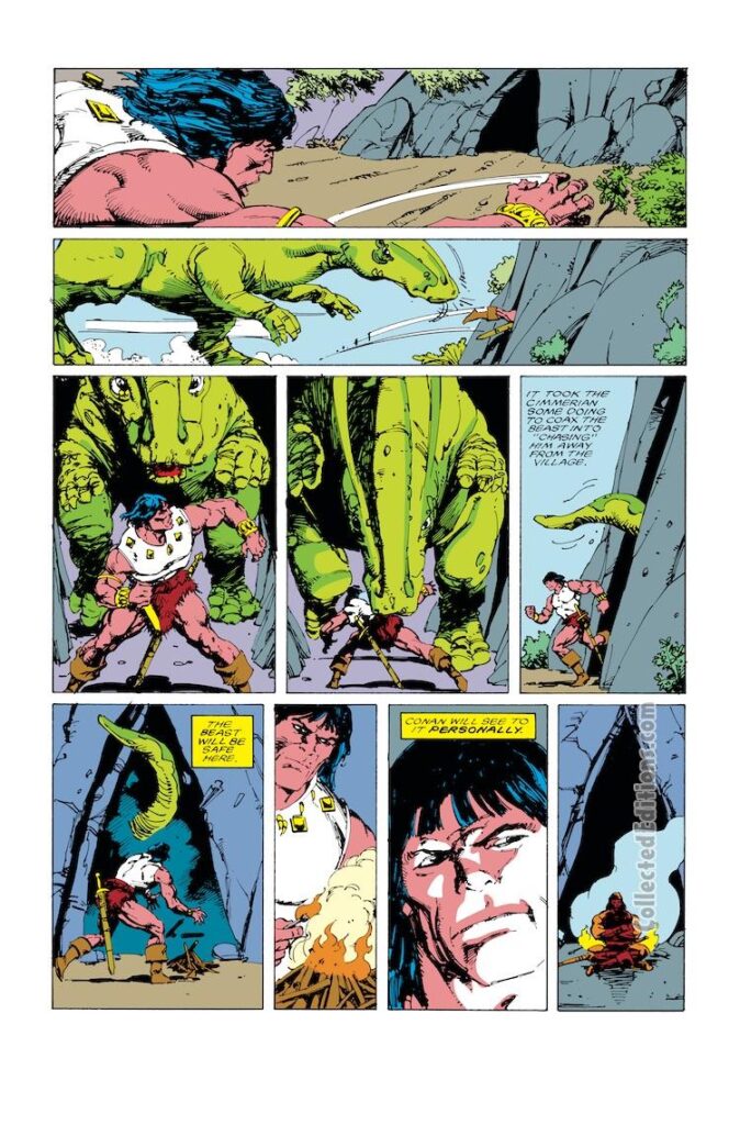 Conan the Barbarian #197, pg. 13; pencils, Val Semeiks; inks, Geof Isherwood; Christopher Priest, Jim Owsley