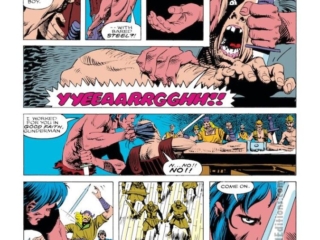 Conan the Barbarian #201, pg. 7; pencils, Andy Kubert; inks, Adam Kubert; Gundermen, barroom brawl