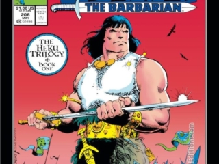 Conan the Barbarian #206 cover; pencils, Val Semeiks; inks, Geof Isherwood; The Heku Trilogy Book One, Kobe